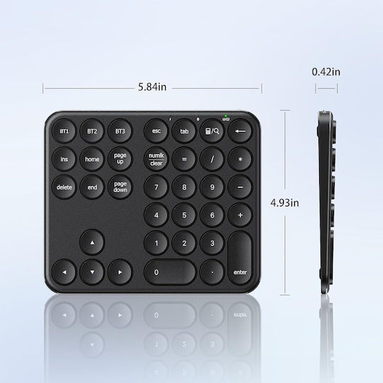 iClever IC-KP11 Tastatură Numerică Fără Fir Bluetooth Gri