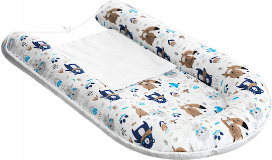 Les Deglingos Baby- und Kinderkissen Nest Bear And Fox Weiß
