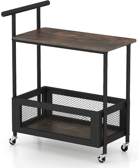 Ankor Side Table with Wheels Black
