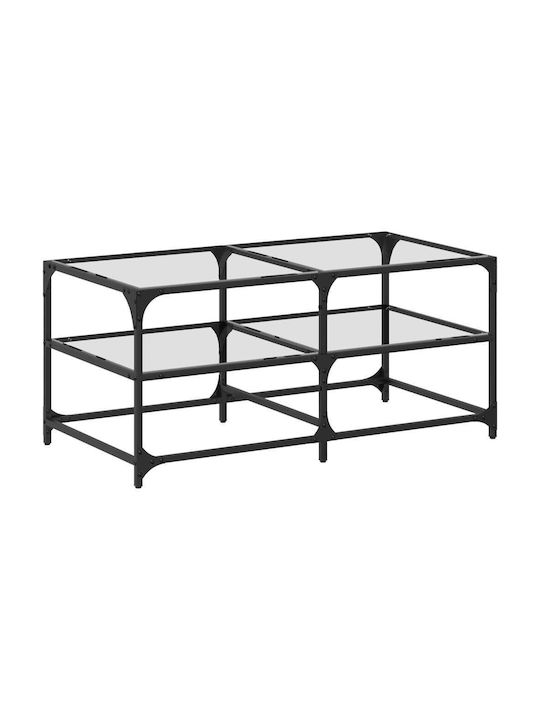 Rectangular Central Glass Transparent Coffee Table M98.5xW50xH45cm