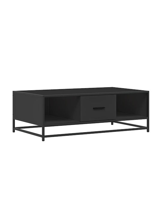 Rectangular Central Coffee Table Wooden Black M100xW57xH35cm