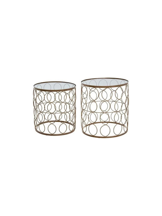 Set Zigon Rotund Din Sticlă Auriu 2 Buc M41xL41xÎ46.5cm