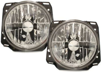 Front Lights VW Golf II 1983-1993 Cross Chrome H1 Bulbs Set 2 Pieces