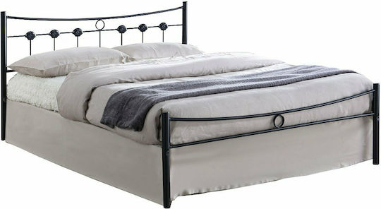Dugan Κρεβάτι Διπλό για Στρώμα 150x200cm Μαύρο Dugan Κρεβάτι Διπλό για Στρώμα 150x200cm Μαύρο