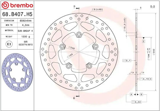 Brembo Back Brake Disc for Honda Tiger Triumph Tiger