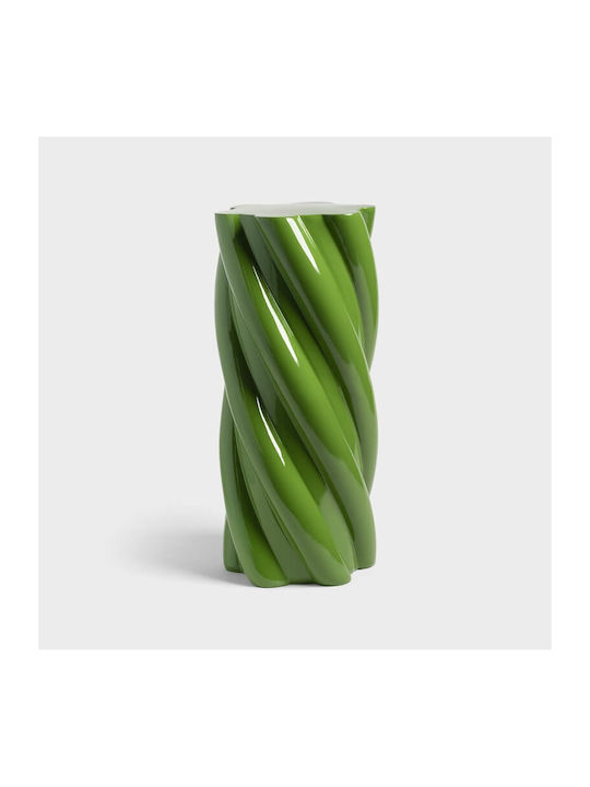 Στρογγυλό Βοηθητικό Τραπεζάκι Marshmallow Γυάλινο Green Μ55xΠ55xΥ25εκ.