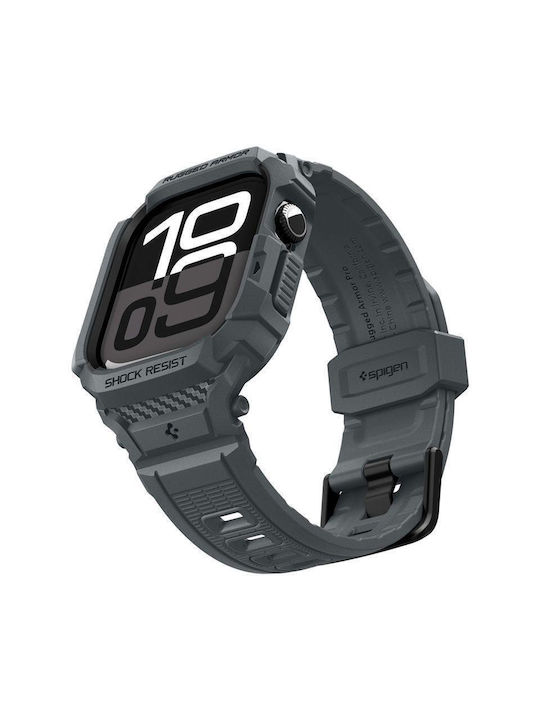 Spigen Rugged Armor Pro 2 Silicone Case in Gray color for Apple Watch 11 46mm