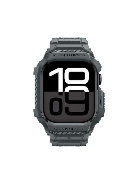 Spigen Rugged Armor Pro 2 Silicone Case in Gray color for Apple Watch 11 46mm
