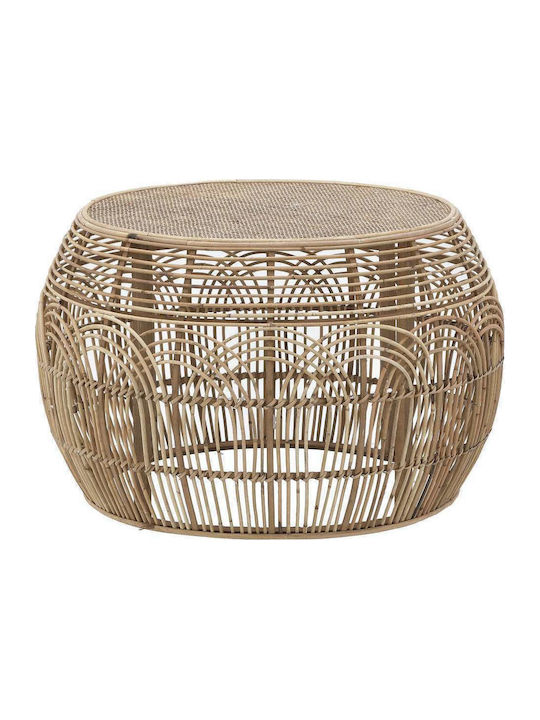 Round Central Coffee Table from Bamboo Beige M76xL76xH48cm