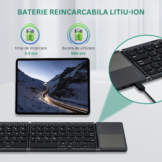 DB-0022 Tastatură Wireless Bluetooth cu Touchpad Engleză SUA