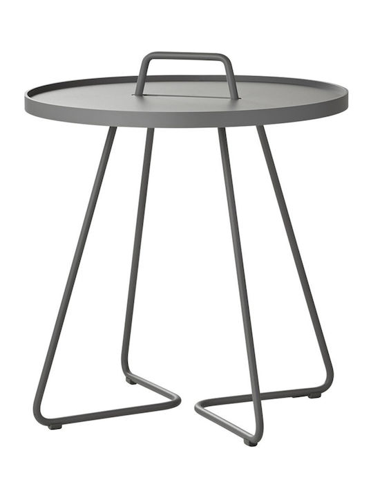 Round Side Table Move Aluminum Gray L52xW52xH60cm.