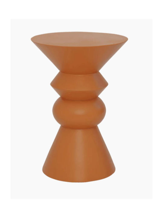 Rund Beistelltisch aus Massivholz Orange B30xT30xH43cm