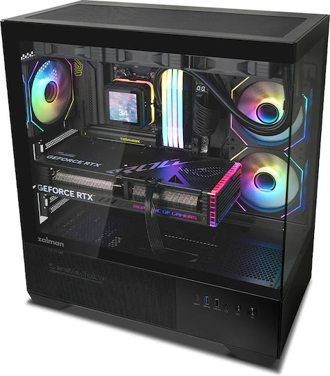 Zalman Chronix V2 Gaming Midi Tower Κουτί Υπολογιστή με Πλαϊνό Παράθυρο και ARGB Φωτισμό Μαύρο