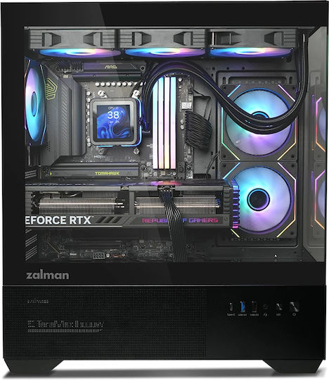 Zalman Chronix V2 Gaming Midi Tower Κουτί Υπολογιστή με Πλαϊνό Παράθυρο και ARGB Φωτισμό Μαύρο
