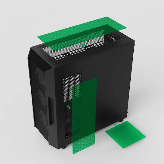 Zalman I3 Neo V2 RGB Gaming Midi Tower Κουτί Υπολογιστή με Πλαϊνό Παράθυρο Μαύρο