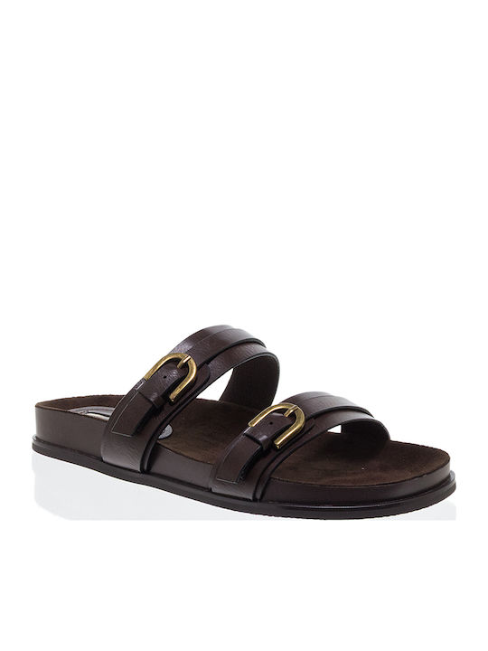 Γυναικεία Ανατομικά Σανδάλια Dark Brown Regular Fit