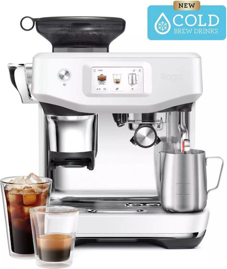 Sage Barista Touch Impress Αυτόματη Μηχανή Espresso 1700W Πίεσης 15bar με Μύλο Άλεσης Πράσινη
