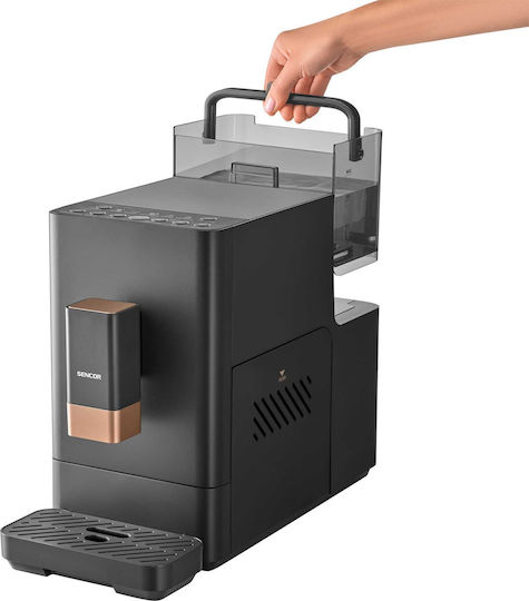 Sencor Automatic Espresso Machine 1350W 20bar Pressure for Cappuccino with Grinder Black SES 6100BK