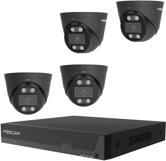 Foscam Система за видеонаблюдение FNA108E-T4-2T 4 камери IP 8MP с рекордер NVR и твърд диск 2TB