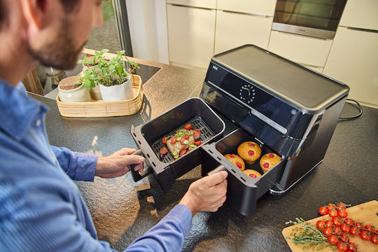 Braun Air Fryer με Διπλό Αποσπώμενο Κάδο 10lt Μαύρο TD5073