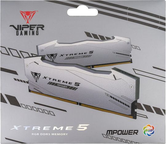 Patriot Viper Xtreme 5 MPower RGB DDR5 32GB RAM με 2x16GB Modules και Ταχύτητα 6400 για Desktop