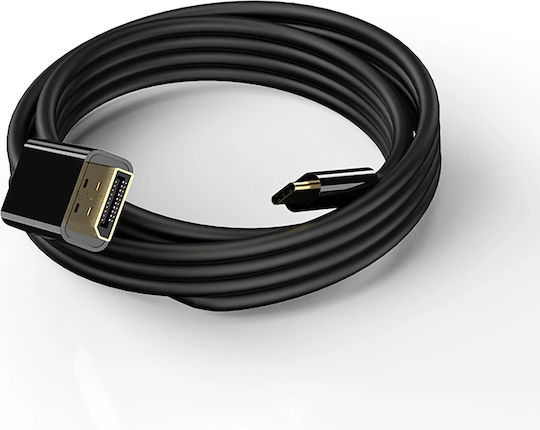 Vcom Cu422c Cable Usb-c M To Displayport M 1.8m Black 4k@60hz