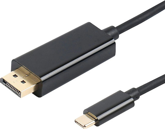 Vcom Cu422c Cable Usb-c M To Displayport M 1.8m Black 4k@60hz
