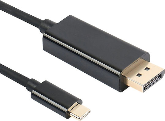 Vcom Cu422c Cable Usb-c M To Displayport M 1.8m Black 4k@60hz