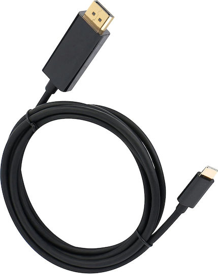 Vcom Cu422c Cable Usb-c M To Displayport M 1.8m Black 4k@60hz