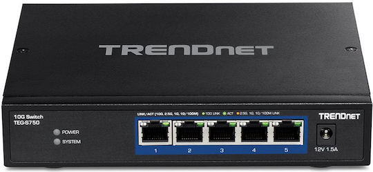 Trendnet TEG-S750 Unmanaged L2 Switch με 5 Θύρες Gigabit (10Gbps) Ethernet