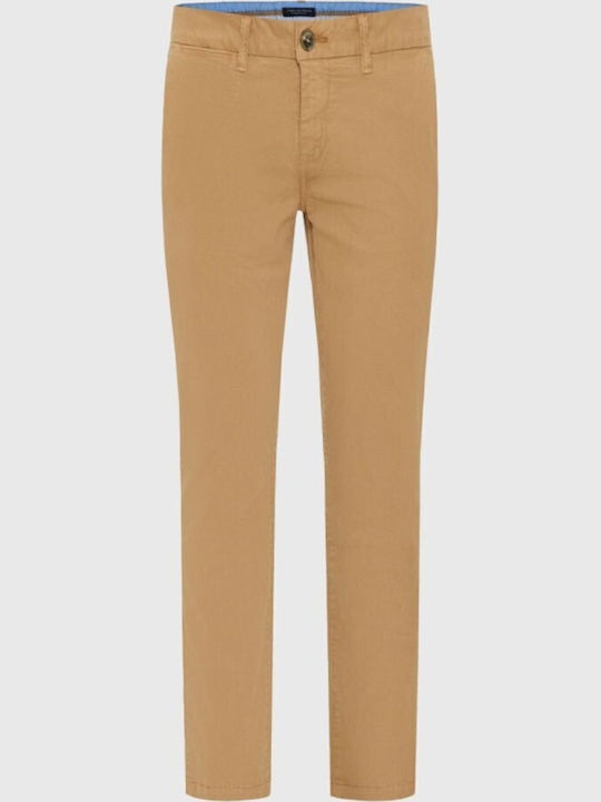 Funky Buddha Fbm Chino Elastic Trousers in Regular Fit Beige