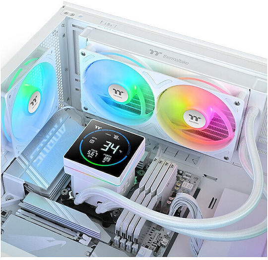 Thermaltake TH240-S V3 ARGB Sync v3 Υδρόψυξη AIO CPU με 2 Ανεμιστήρες 120mm Λευκή