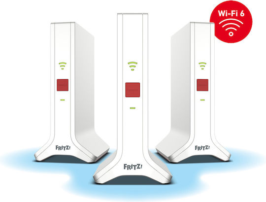 AVM 20003107 WiFi Mesh Network Access Point Wi‑Fi 6 Dual Band (2.4 & 5GHz) in Triple Kit