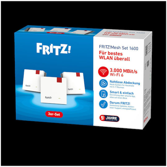 AVM Fritz!Mesh WiFi Extender Dual Band (2.4 & 5GHz) 3000Mbps