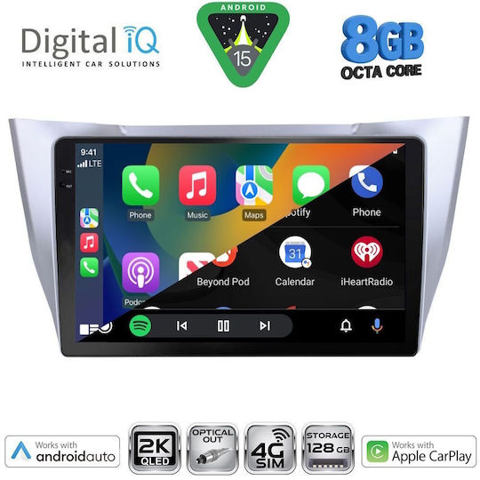 Digital IQ Ηχοσύστημα Αυτοκινήτου για Lexus RX300 2003-2008 (Bluetooth/USB/WiFi/GPS/Apple-Carplay/Android-Auto) με Οθόνη Αφής 10"