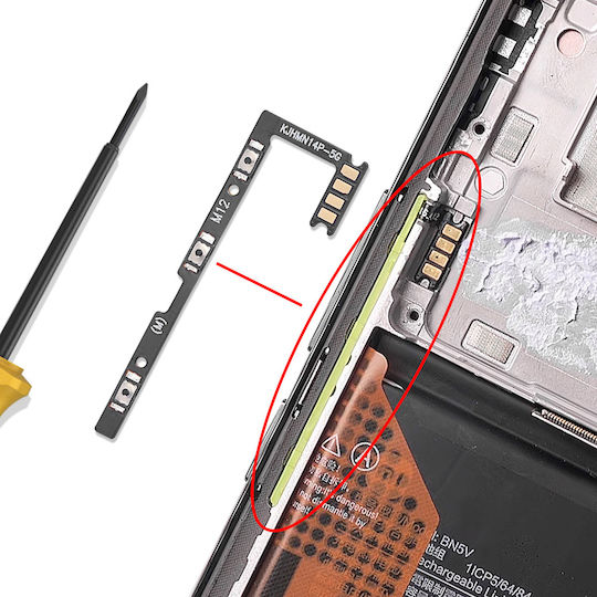 Clappio Power Lautstärke-Tasten Flex Kabel Redmi Note 14 Pro 5G Schwarz