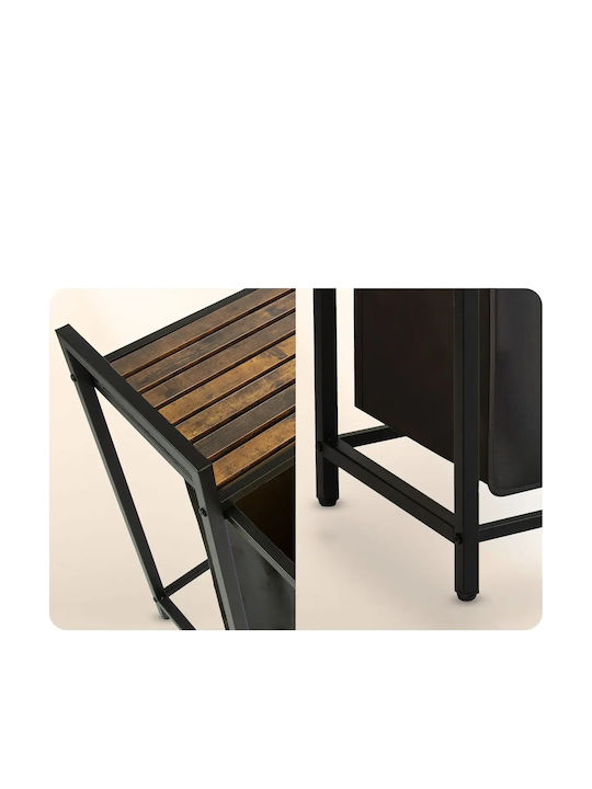 Smartic Coș De Rufe Din Lemn 80lt 74x33x33cm Negru