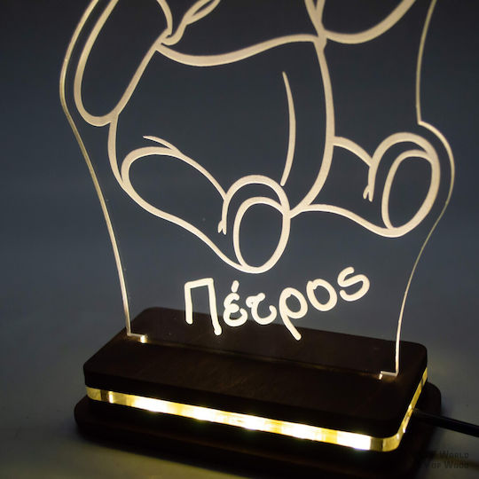 World of Wood Led Kids Decorative Lamp Winnie The Pooh Multicolor 20x12cm