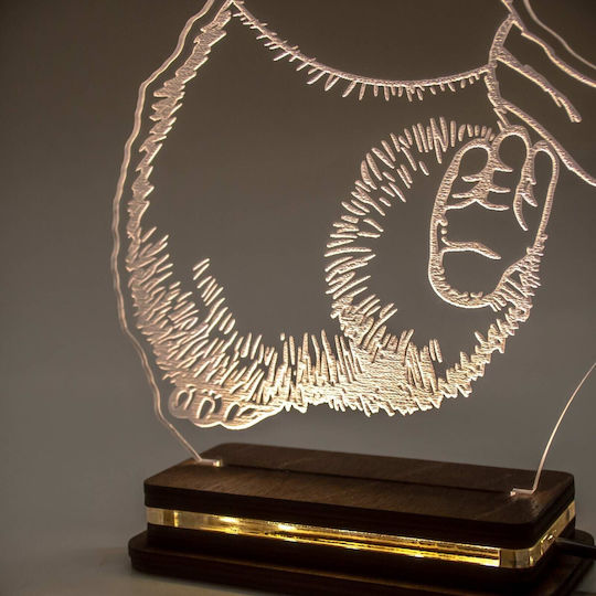 World of Wood LED Детска Декоративна Лампа Happy Feet Бяла 22x16cm