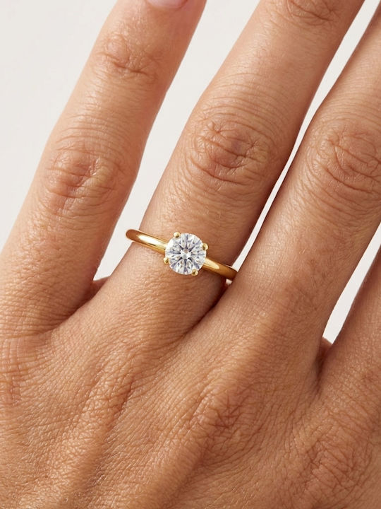 Einzelne Steine Ringe aus Gold 9K mit Zirkon