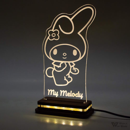 World of Wood Led Kids Decorative Lamp My Melody White 20x11cm