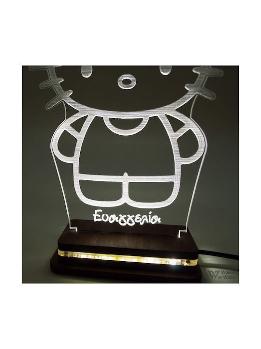 World of Wood Led Kids Decorative Lamp Hello Kitty White 19x13cm