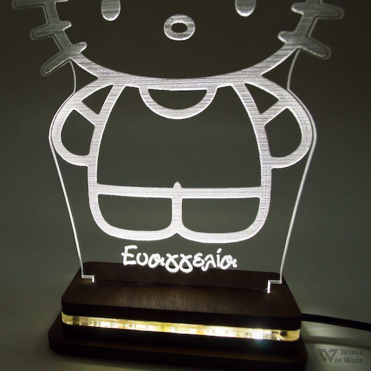 World of Wood LED Kinder Tischlampe Hello Kitty Weiß 19x13cm