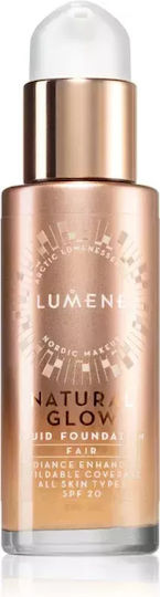 Lumene Natural Glow Fluid Foundation Spf20 Илюминиращ изглаждащ фон дьо тен 1,5 Fair 30ml