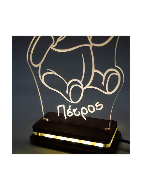 World of Wood Led Kids Decorative Lamp Winnie The Pooh White 20x12cm