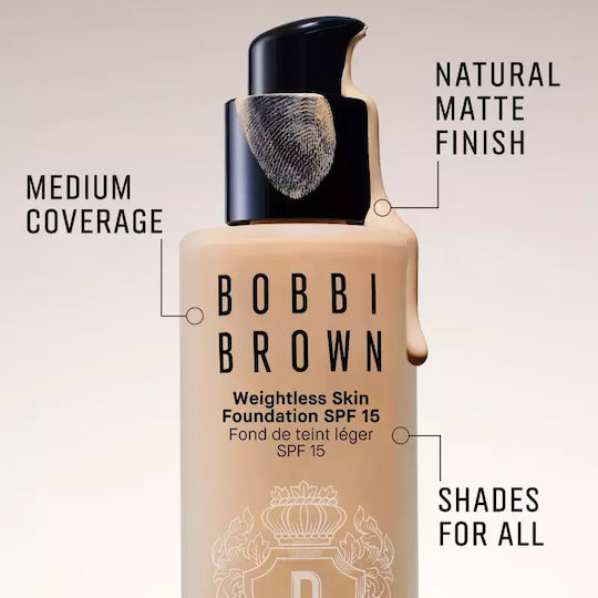 Bobbi Brown Weightless Skin Liquid Make Up SPF15 Warm Almond 30ml