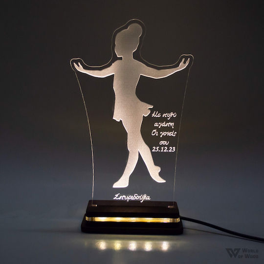 World of Wood Led Kids Decorative Lamp Ballerina White 22x14cm