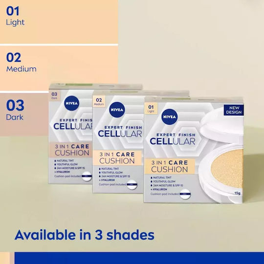 Nivea Hyaluron Cellular Filler Cushion Foundation SPF15 15gr