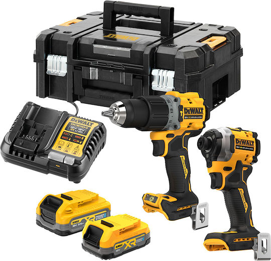 DEWALT DCK2050EST Impact Drill Driver & Impact Screwdriver Brushless 18V with 2 Batteries 3.5Ah and Case