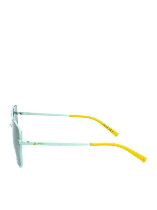 Missoni Ochelari De Soare Pentru Femei Cu Ramă Metalică Turcoaz Și Lentile Turcoaz MMI 0037/S JHD/QT